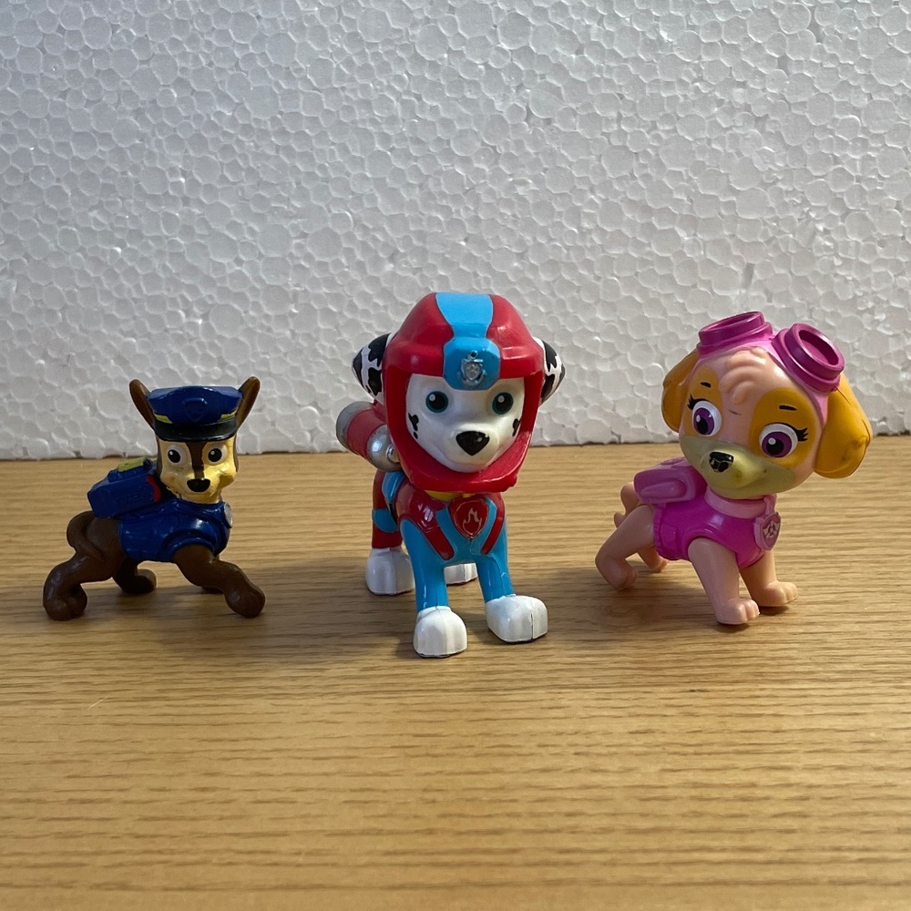 Paw Patrol Figures Skye Chase and Marshall Nickelodeon Mini Figs Lot of 3